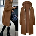 thumbnail image 1 of TIANZEN Women's Jacket Warm Hooded Zip Up Coat Soft Casual Outerwear Lightweight Comfortable Winter Fashion Top Womens Fitted Jacket Sweaters Women Jacket Fall, 1 of 7