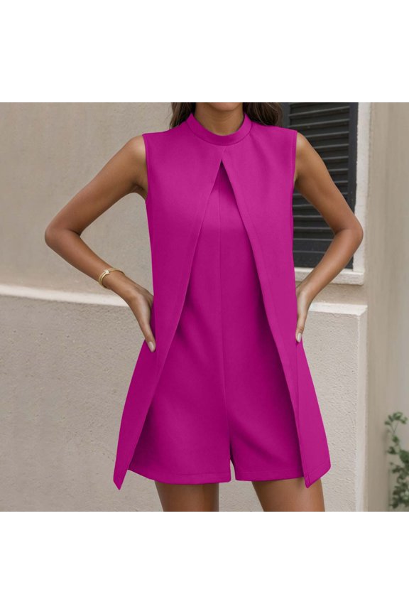 Women's Jumpsuit Sleeveless Romper Casual Outfit For Daily Wear Home Spring Summer Fall Turtle Necks for Womens Long Sleeve Body Suit for Tall Women Womens Strapless Jumpsuit