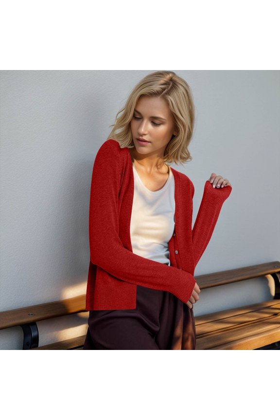 Women's Knitted Cardigan Sweater Women's Autumn And Winter Coat Large Size Cardigan Outerwear Open Back Sweaters Cardigan Sweater with Buttons Mid Length Sweaters