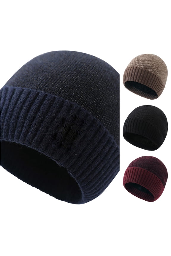 Women's Knitted Hat Thickened Winter Hat Color Block Melon Hat Extra Large Women