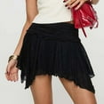 thumbnail image 1 of TIANZEN Women's Lace Mini Skirt Ruffled Skirt Low Waist Tiered Pleated Flowy Skirt Girls Tennis Skirt Summer Skirts Laye Skirt, 1 of 3