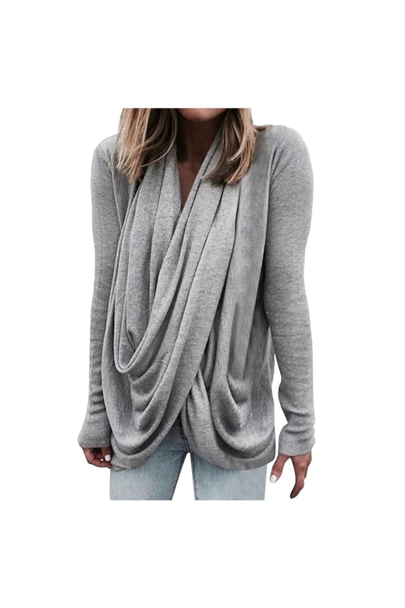 Women's Lightweight Long Sleeve Drape Front Pullover Nursing Cardigan Top Womens Loose Fit Running Tops