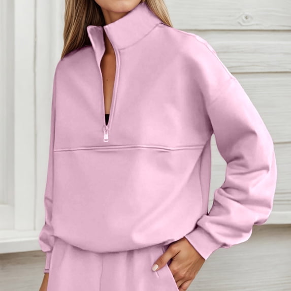TIANZEN Women's Long Sleeve Half Zip Pullover Sweatshirt Casual Athletic Top Fashion Workout Shirt For Fall Winter Comfort Cute Long Shirt