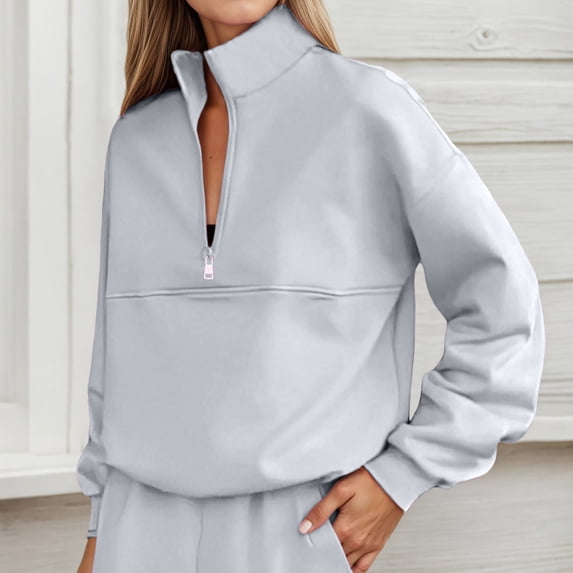 TIANZEN Women's Long Sleeve Half Zip Pullover Sweatshirt Casual Athletic Top Fashion Workout Shirt For Fall Winter Comfort Cute Long Shirt