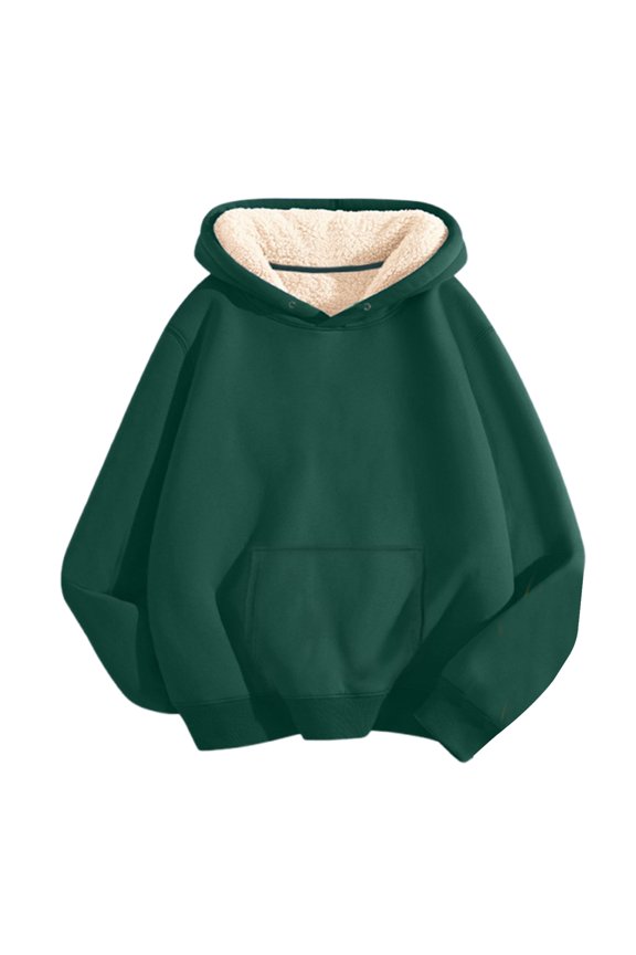 Women's Loose Shoulder Drop Shoulder Hoodie Round Neck Jacket