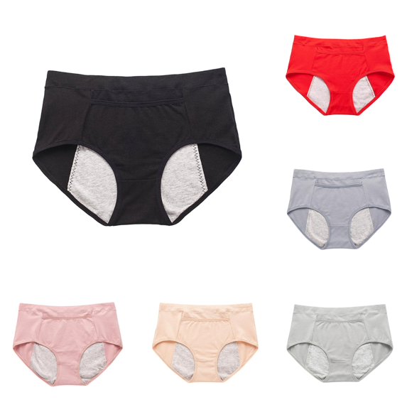 TIANZEN Women's Menstrual Panties 4 Layer Leakproof Menstrual Panties Menstrual Bi Panties Black Menstrual Panties Light For Girls Long Leg Girdle