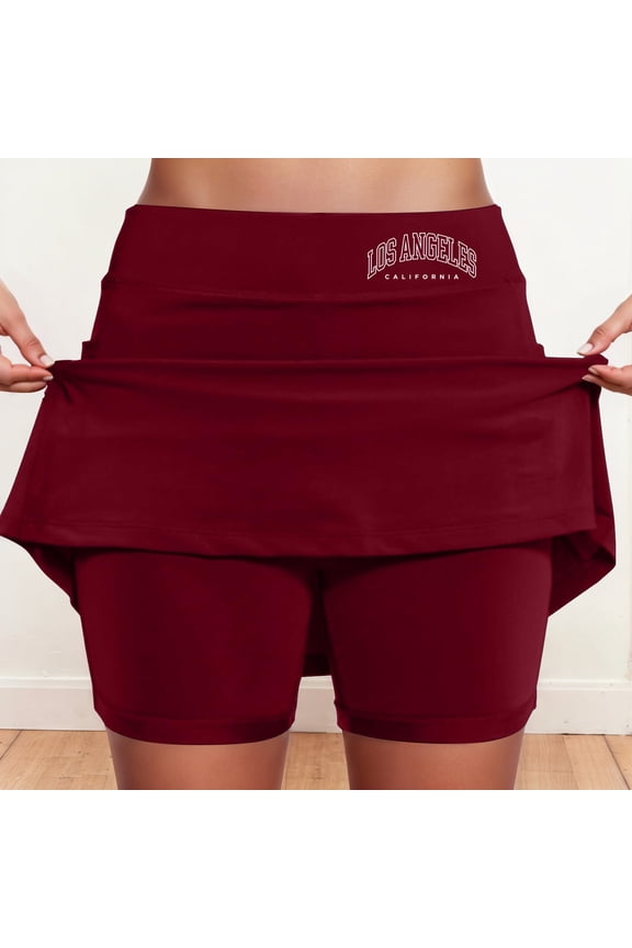 Women's Mid Rise Culottes With Pocket Sports Casual Fashion Printed Skirt Sparkly Skirt And Top Set