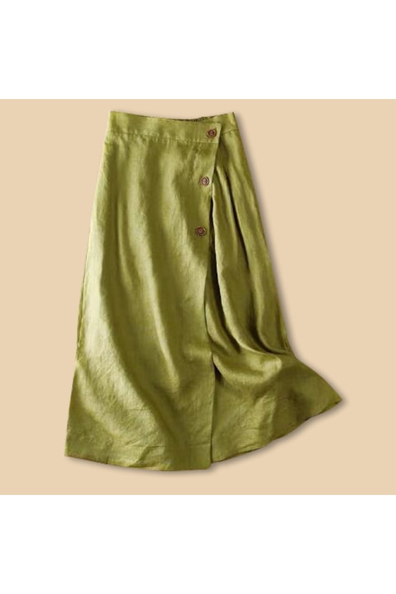 Women's New Casual A Line Dress Summer And Linen Medium Length Elastic Waist Large Swing Skirt Half Length Dress plus Size Leather Skirt Metallic Pencil Skirt Maternity Skirts for Women