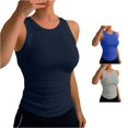 thumbnail image 1 of TIANZEN Women's Ribbed Camisole Tank Top Casual Comfortable Round Neck Sleeveless Undershirt For Home And Leisure Spring Summer Wear Extra Long Tops for Layering, 1 of 4