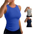 thumbnail image 1 of TIANZEN Women's Ribbed Camisole Tank Top Casual Comfortable Round Neck Sleeveless Undershirt For Home And Leisure Spring Summer Wear Extra Long Tops for Layering, 1 of 4