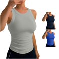 thumbnail image 1 of TIANZEN Women's Ribbed Camisole Tank Top Casual Comfortable Round Neck Sleeveless Undershirt For Home And Leisure Spring Summer Wear Extra Long Tops for Layering, 1 of 4