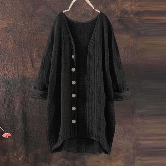 TIANZEN Women's Solid Blouse V Neck Long Sleeve Large Sizes Tunic V Neck Shirt Women's plus Size Sweaters Sweaters for Women plus Size 4x Nice Cardigans