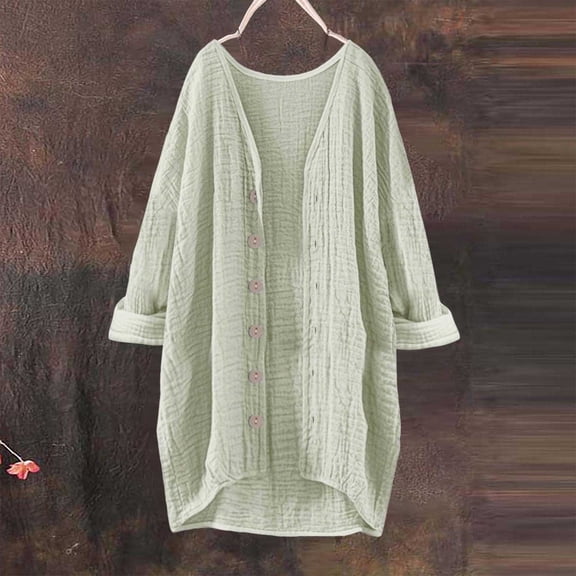 TIANZEN Women's Solid Blouse V Neck Long Sleeve Large Sizes Tunic V Neck Shirt Women's plus Size Sweaters Sweaters for Women plus Size 4x Nice Cardigans