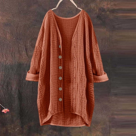 TIANZEN Women's Solid Blouse V Neck Long Sleeve Large Sizes Tunic V Neck Shirt Women's plus Size Sweaters Sweaters for Women plus Size 4x Nice Cardigans