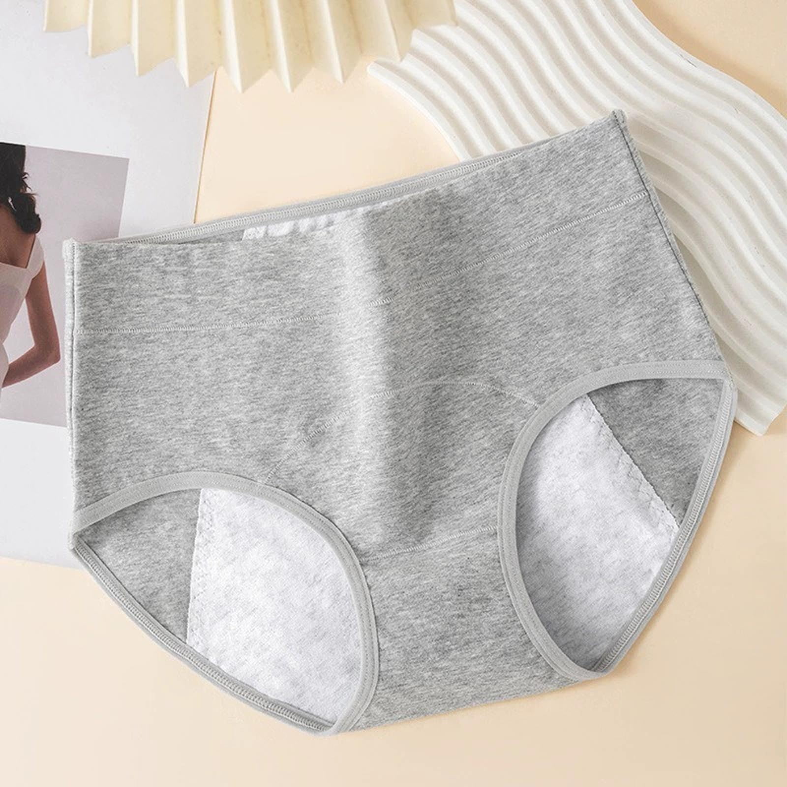 TIANZEN Women's Solid Color Daily Menstrual Panties Bikini Panties Pack ...