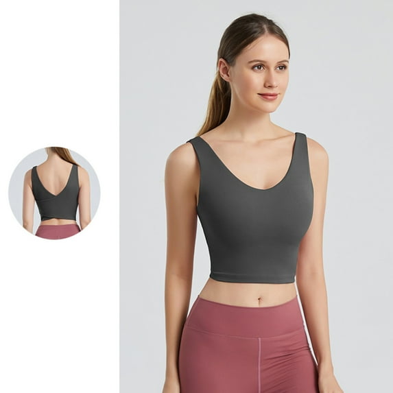 TIANZEN Women's Solid Color Sports Bra Yoga Bra Vest Suspender Womens Exercise Tops Womens Yoga Tops Padded Sports Bra Workout Fitness Running Womens Sports Bra Pack