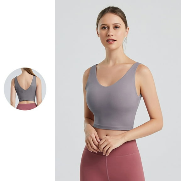 TIANZEN Women's Solid Color Sports Bra Yoga Bra Vest Suspender Womens Exercise Tops Womens Yoga Tops Padded Sports Bra Workout Fitness Running Womens Sports Bra Pack