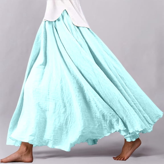 TIANZEN Women's Stretchy Waist Flowy Midi Skirt For Daily Wear Dance Comfortable Elastic High Waist Long Skirt Basic Skirted Leggings Bathing Suit Skirt Bottoms for Women Beach Wrap Skirt