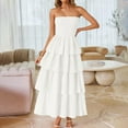 thumbnail image 1 of TIANZEN Women‘s Summer Boho Strapless Maxi Dress 2025 Casual Sleeveless Off Shoulder Smocked Tiered Beach Long Womens Long Summer Dresses Casual Tee Shirt Dress Chiffon Summer Dress, 1 of 4