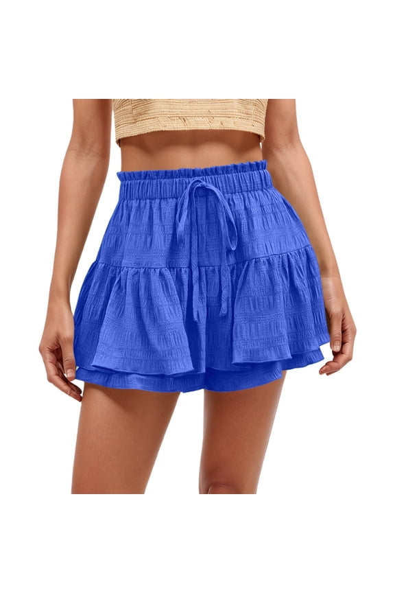 Women's Summer Solid Color High Waist Wrap Skirt Pants Stylish Folded Wide Leg Palazzo Culottes For Casual Wear Ballet Wrap Skirt