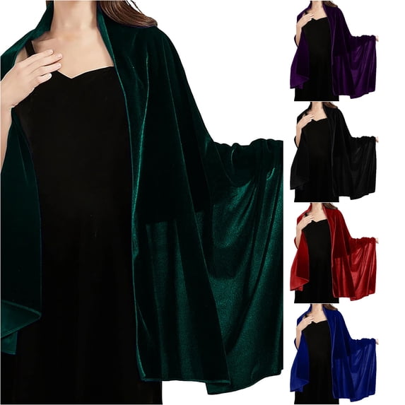 TIANZEN Women's Velvet Shawl And Wrap For Wedding Bridal Bridesmaid Outwear Evening Party Prom Dress Accessories Scarf Colorful Scarf Warm