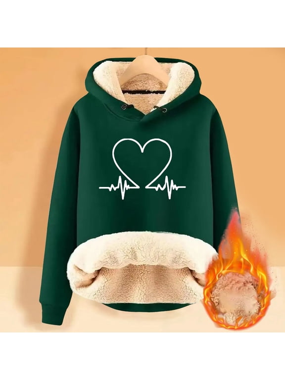 Women's Winter Velvet Padded Warm Cardigan Sherbet Hooded Sweatshirt Jacket Thin Zip up Hoodie Women