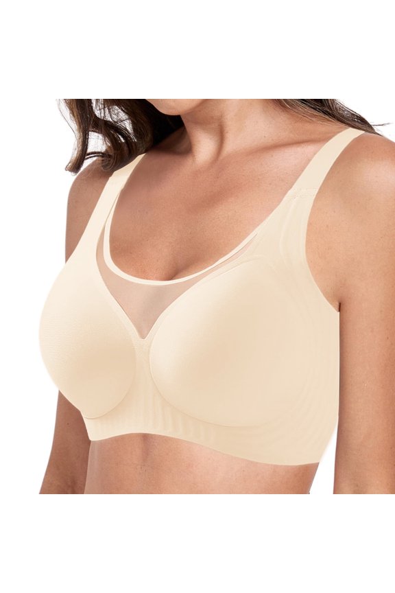 Women's Without Underwire Seamless Bra Breathable Bralette Women's Minimiser Bra T Shirt Sleep Bra With Additional Womens Bras Push up Sports Bra Padding plus Size Compression Bra