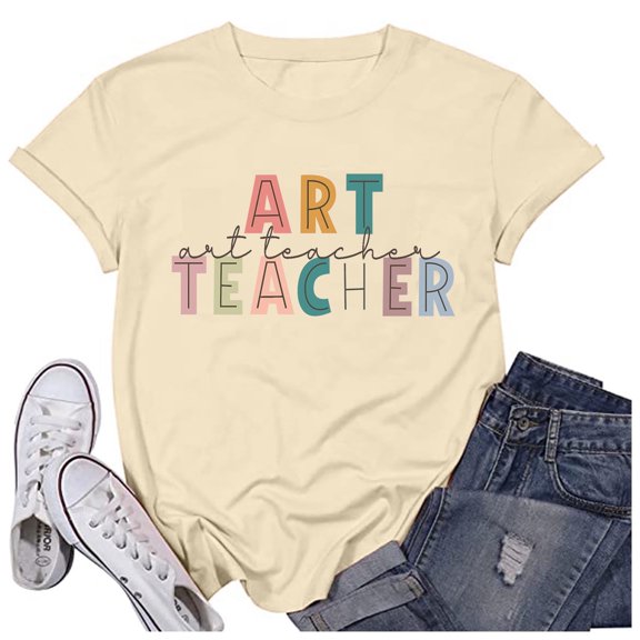 TIANZEN Womens Casual Fashion Printed Crew Neck Short Sleeve Pullover T Shirt Ringer Tee Exercise Wear for Women Long Sleeve Shirts Tall