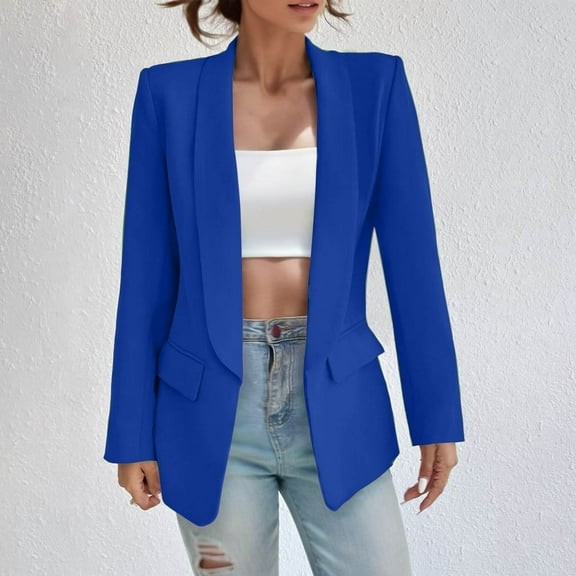 TIANZEN Womens Casual Long Sleeve Fashion Suit Jacket Open Front Lapel Collar Cardigan Winter Rain Coats for Women Jacket Women Tall Long plus Size Women Coats