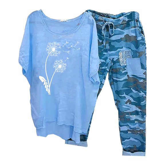 TIANZEN Womens DE 2 Piece D Linen Outfits Crewneck Travel Beach Sweatsuits Plus Size Loose Tops Pants Tracksuit Sets And Track Pants Women Work Suit Set Homecoming Romper