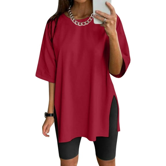 TIANZEN Womens Fashion Round Neck Short Sleeved Printed Shirt Top Short Sleeve Raglan Shirt Women Womens Tee Shirts Loose Fit Oversized Tee Shirt