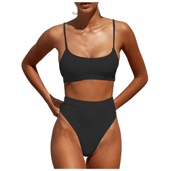 TIANZEN Womens High Waisted Swimsuits Bottom Padded Bathing Suits Bikini Sets Top Two Piece Swimwear Swim Shorts Girls Long Board Shorts for Women Swim 3 Athletic Swimsuits for Women