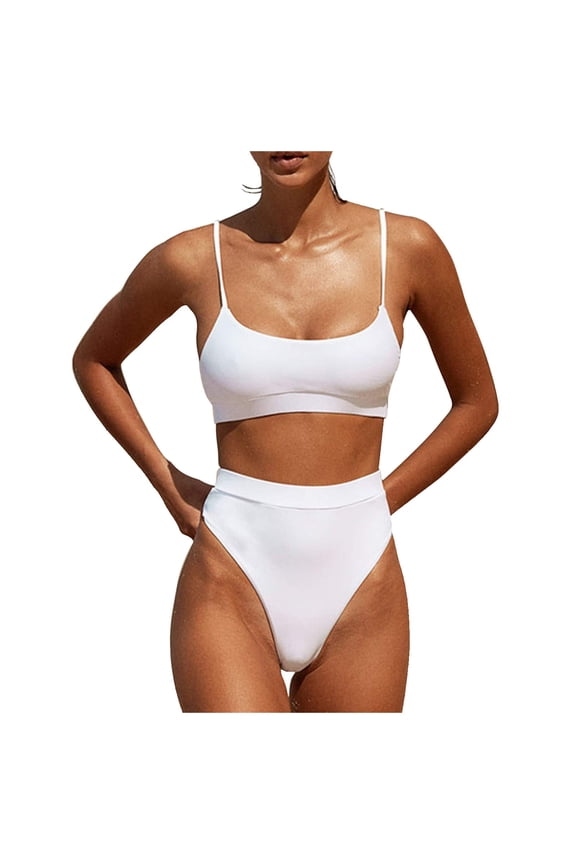 Womens High Waisted Swimsuits Bottom Padded Bathing Suits Bikini Sets Top Two Piece Swimwear Women Bathing Suits Long Board Shorts Women's Swimwear Women's Board Shorts for Swimming