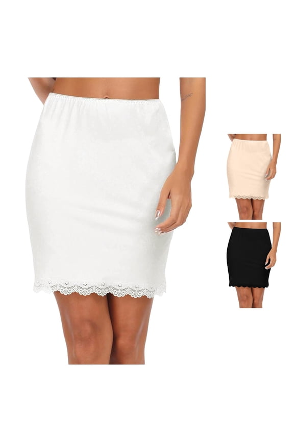 Womens Midi Skirt Short Skirt Underwear Elastic Skirt Bottom Strap Lace Skirt Cargo Skirt