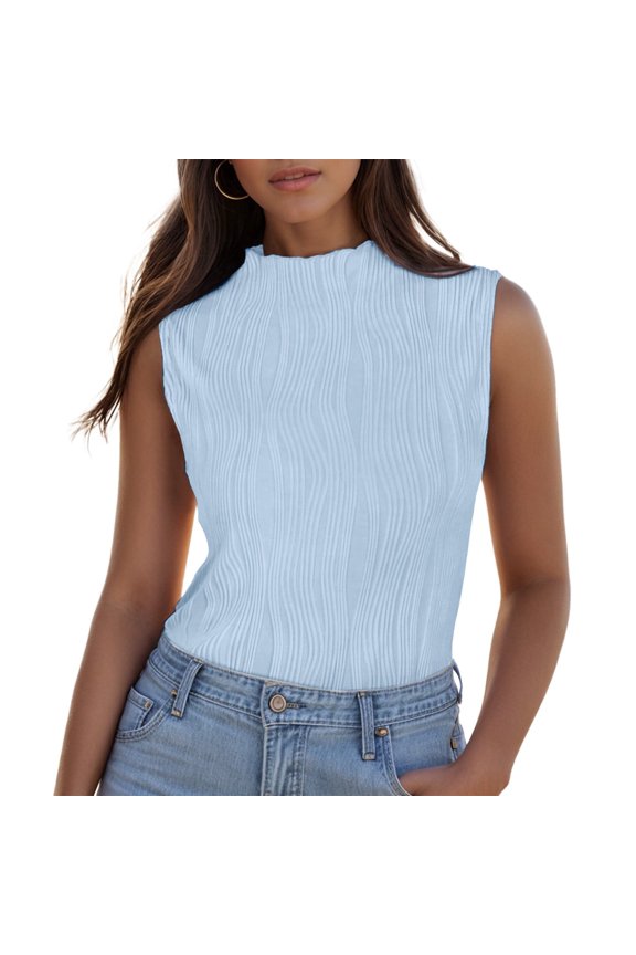 Womens Neck Tank Tops Summer Textured SleevelessTops For Women Business Casual Blouse Adventure Top Women 1x Tops Women Big And Tall Top Compression