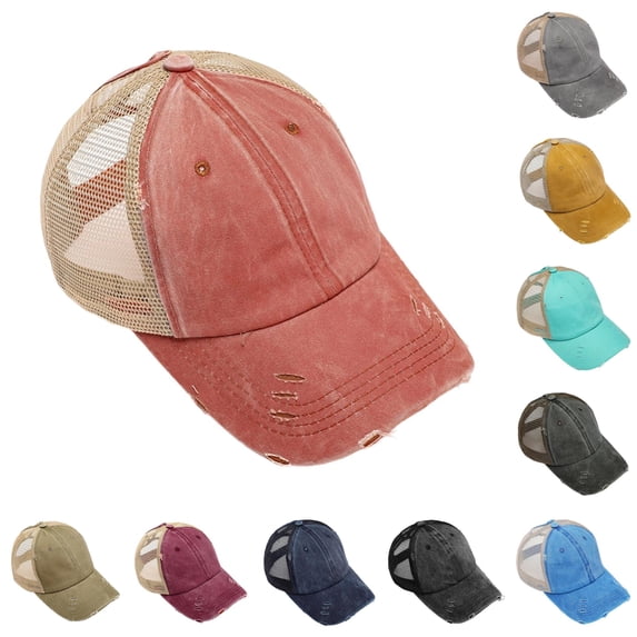TIANZEN Womens Ponytail Hat Baseball Cap High Messy Bun Ponycap Hats Quick Drying Mesh Hat College Football Winter Hats