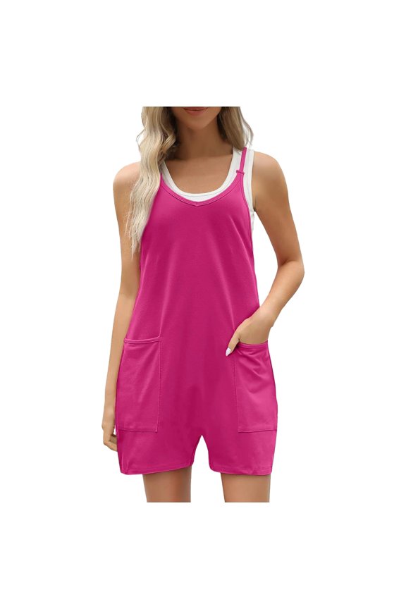Womens Rompers Jumpsuits Casual Summer Outfits 2024 Shorts Overalls With Pockets Loose Comfy Fashion Overlay Jumpsuits for Women Elegant Jumpsuit for Women Casual Jumpsuit for Women