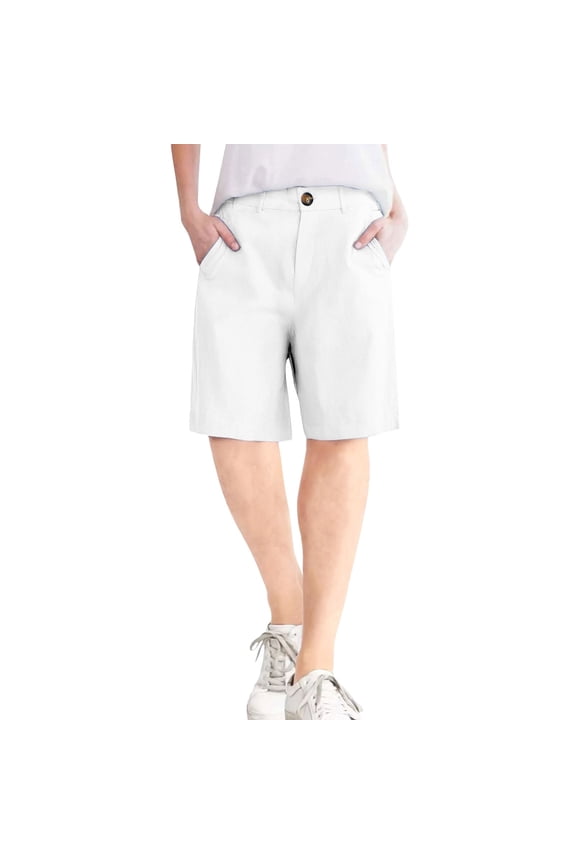 Womens Shorts Dressy Casual Summer High Waisted Tailored Pleated Business Work Trouser Shorts With Pockets Womens plus Size Denim Shorts Aprons for Women Short Cycling Shorts Women