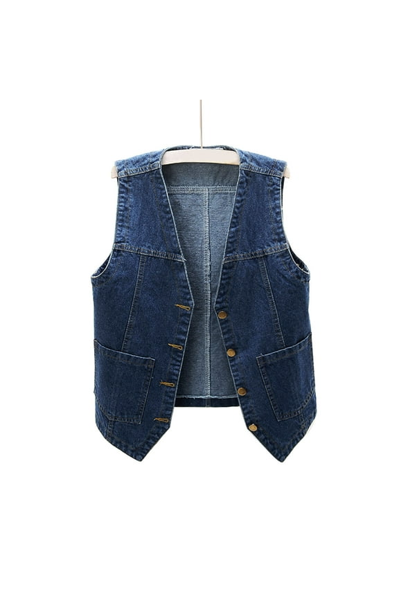 Womens Sleeveless Denim Vest V Neck Button Down Jean Jacket Jean Shirts for Women Divided Sky Jacket plus Size Denim Jacket