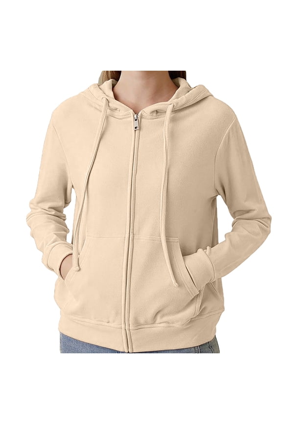 Zip Up Hoodies For Fall Casual Long Sleeve Sweatshirts 2025 Lightweight Comfort Soft Plus Size Jackets Tan Coats for Women Fall Fashion plus Size Winter Trench Coat Women Long