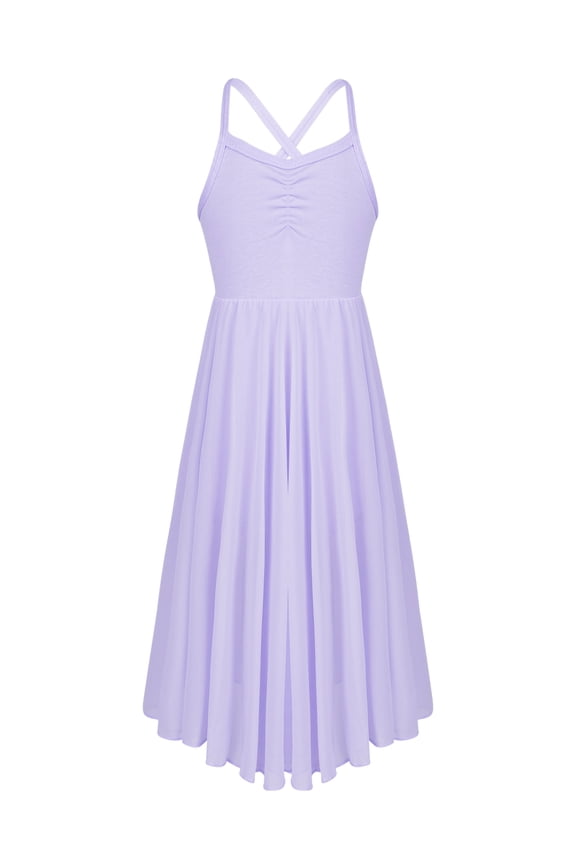 Kids Girls Chiffon Tutu Dress Dancewear Ballet Dance Costumes Lyrical Latin Modern Contemporary Dance Dress Outfits