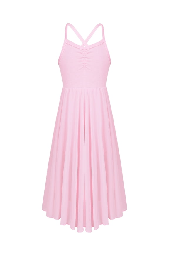 Kids Girls Chiffon Tutu Dress Dancewear Ballet Dance Costumes Lyrical Latin Modern Contemporary Dance Dress Outfits