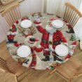 TIAOTIAOHOU Merry Christmas Fitted Round Tablecloth with Elastic Edge