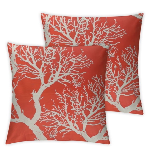 TIAOTIAOHOU Ocean Coral Tropical Sea Coral Reef Nature Plush Pillowcase Set of 2 White