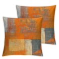RUIYC Orange Grey Throw Pillow Covers 20x20 Decorative Cushion Cover