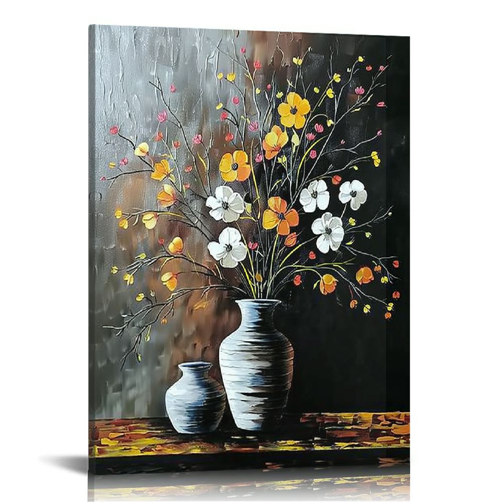 TIAOTIAOHOU Silent Beauty Modern Abstract Flower Oil Paintings on
