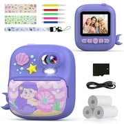 TIATUA Kids Camera Instant Print, Digital Cameras for Girls Aged 3-15, Toddler Toys Gifts - Purple