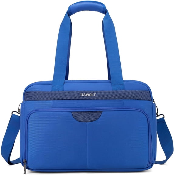 TIAWOLT Travel Duffel Bag Carry on Bag Underseat for Airplanes, Sports Gym Bag with Shoulder Strap, Weekender Overnight Bag for Women and Men,Blue
