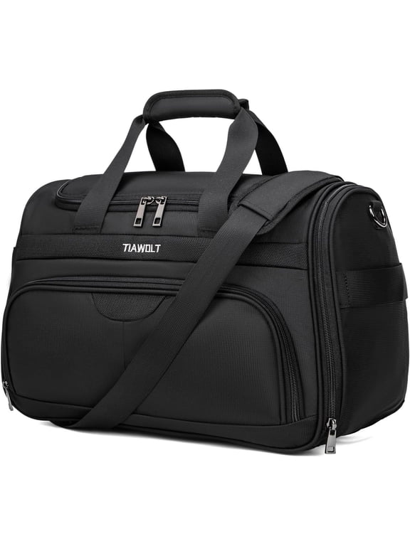 Underseat Carry On Luggage Lightweight Travel Tote Weekender Bag Overnight Duffle for Trip, Travel Essentials Personal Item Travel Bag for Women and Men,Black