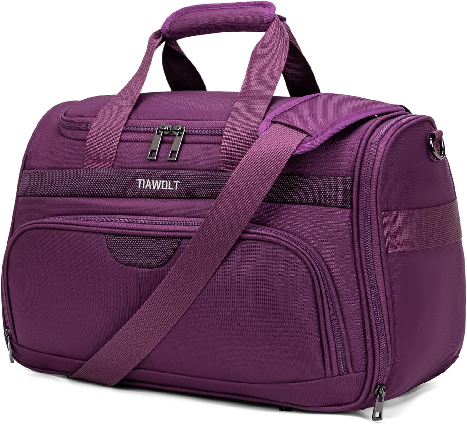 TIAWOLT Underseat Carry On luggage Bags for Travel Foldable Duffle Bag for Travel, Softside Lightweight Travel Bag Carry On Bags for Airplanes Women, Travel Tote Bags for Women Men,Purple